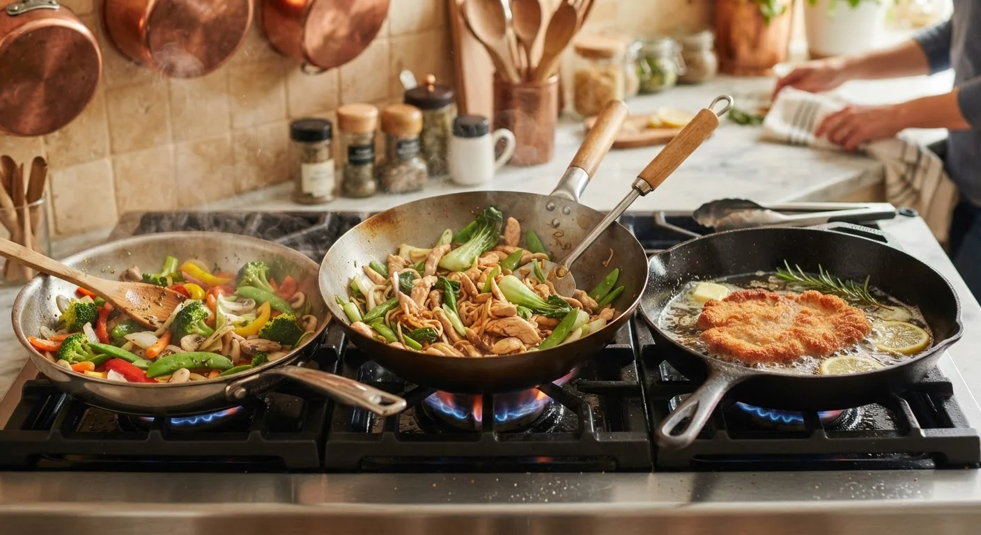 The Real Difference Between Sautéing, Stir-Frying, and Pan-Frying